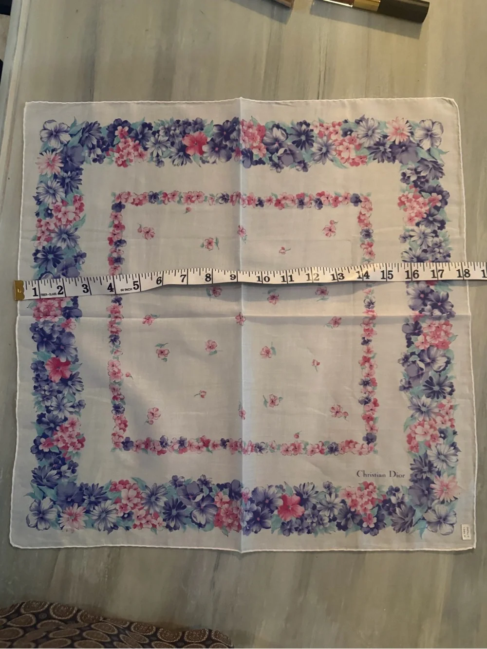 Christian Dior floral handkerchief scarf bandanna bag accessory